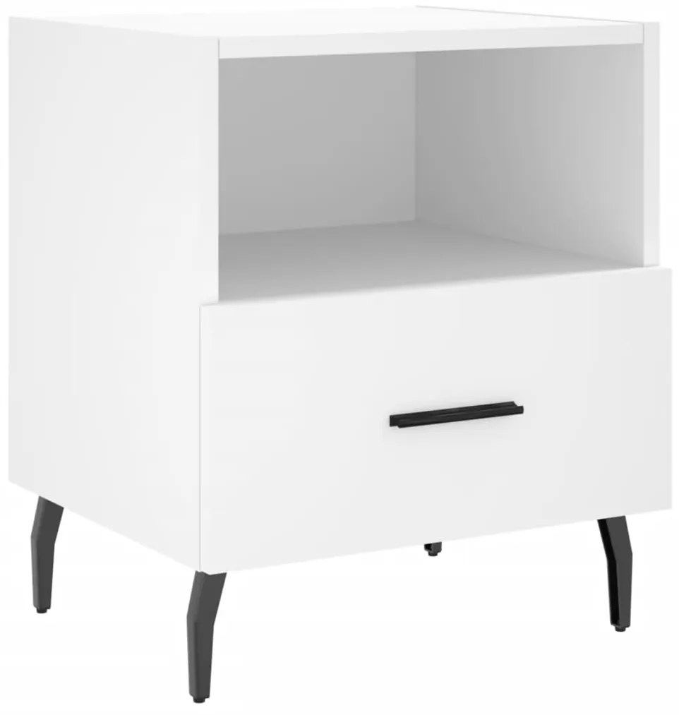 Comodini 2 pz Bianchi 40x35x47,5 cm in Legno Multistrato