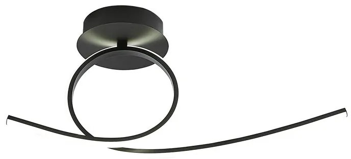 Plafoniera LED moderno Wendy, nero 58x18 cm, luce naturale NOVECENTO