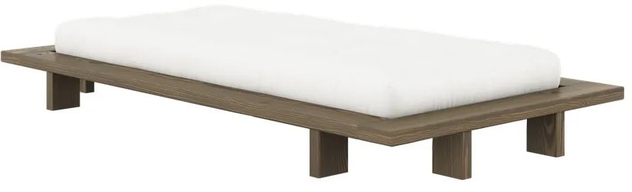 Letto singolo marrone in pino massiccio con rete inclusa 90x200 cm Japan – Karup Design