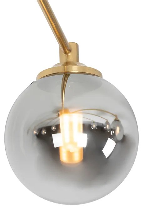 Plafoniera moderna oro 8 luci vetro fumé - ATHENAS