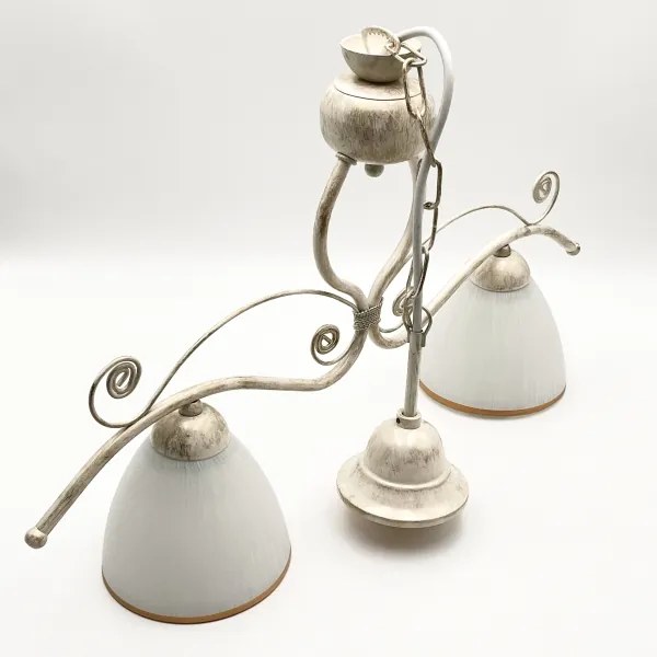 Lampadario a sospensione con catena RETRO 2xE27/60W/230V oro/patina