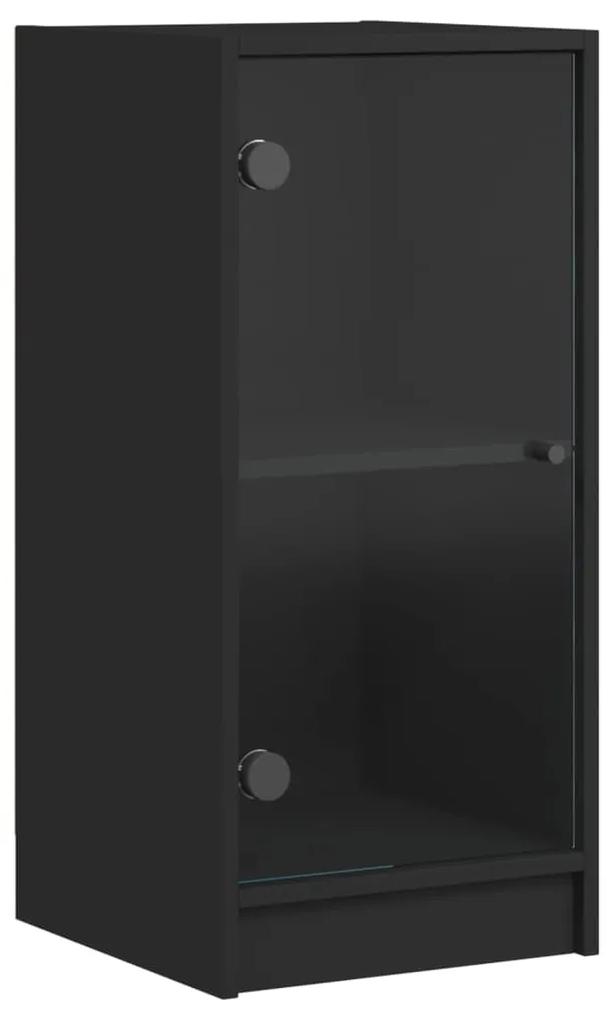 Mobile con ante in vetro nero 35x37x75,5 cm