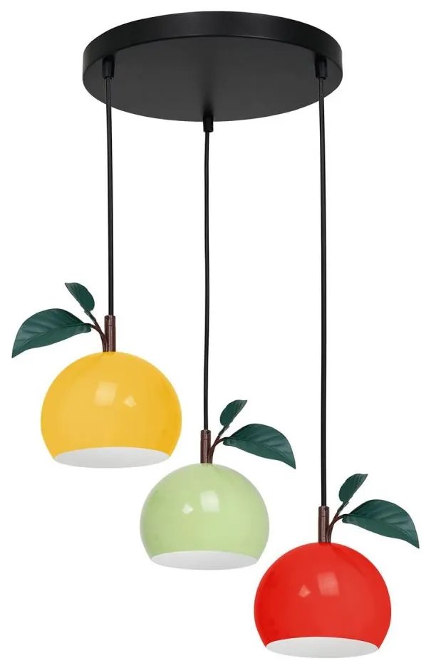Lampadario a sospensione con filo APPLE 3xE27/15W/230V colorato