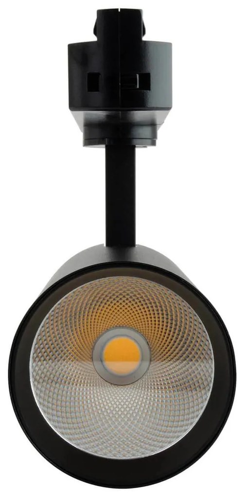 Faro LED 30W Monofase Nero 38°/60° 130lm/W CRI92 no Flickering Colore Bianco Naturale 4.000K