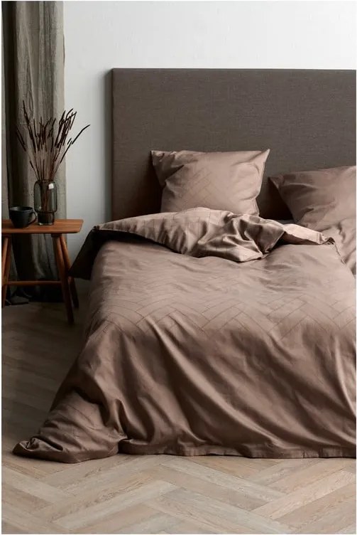 Set copripiumino e federa grigio tortora in tessuto damascato per letto singolo/per letto esteso 140x220 cm Tiles – Södahl