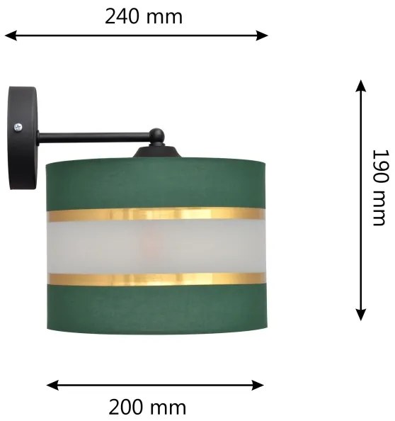 Applique HELEN 1xE27/15W/230V verde/oro