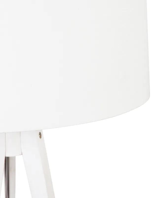 Lampada da terra treppiede bianco paralume bianco 50 cm - TRIPOD Classic