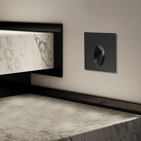 Brilagi - Lampada da incasso LED per esterni STAIRDOT LED/2W/230V, nero, IP65, quadrata