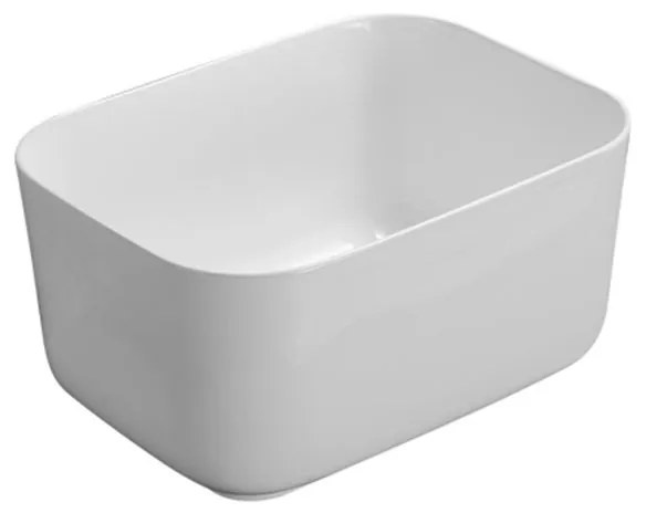 Lavabo da appoggio IDRO BRIC rettangolare piletta non inclusa in ceramica L 50 x H 25.5 x P 38 cm bianco piletta non inclusa