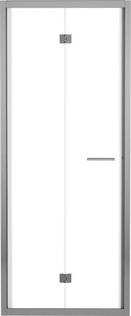 Porta doccia pieghevole L 72-76 cm x H 195 cm per nicchia in vetro trasparente SP. 6 mm, profilo lucido cromo, serie Record