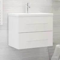 Mobile Bagno con Lavabo Integrato Bianco in Truciolato 3099041