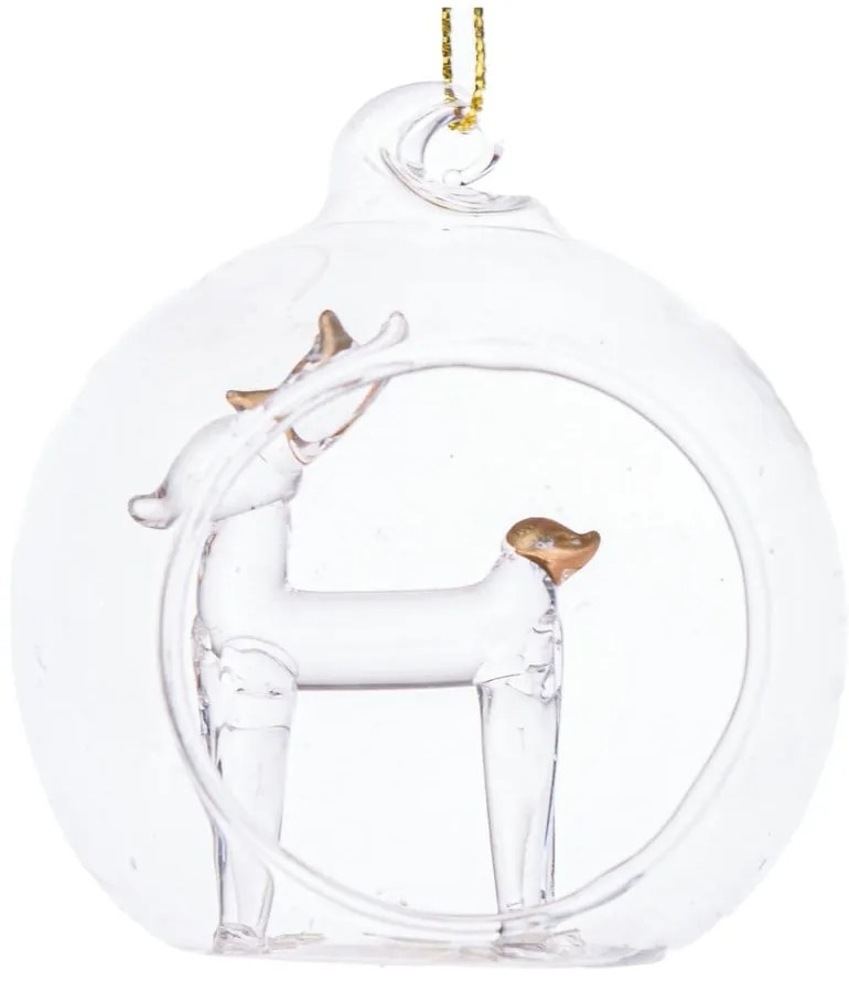 Pallina di Natale in vetro ø 6 cm Reindeer – Dakls