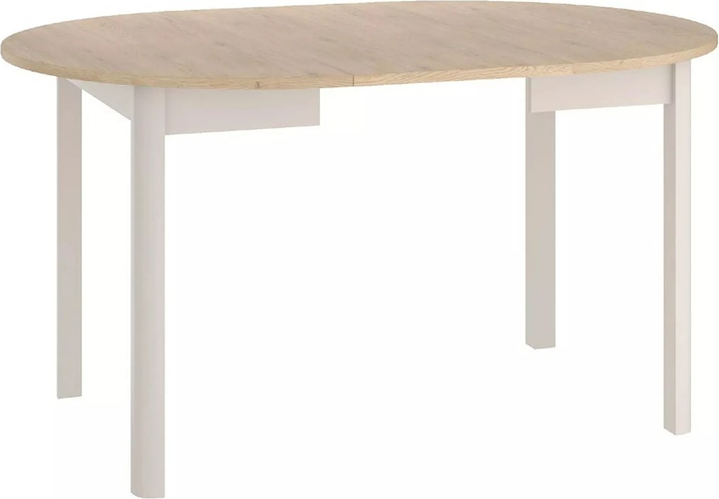 Tavolo Dante rotondo allungabile in rovere Cremona Torro e cashmere – Ø102/144x75 cm