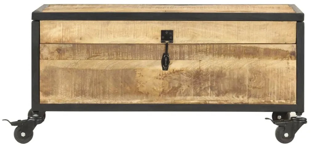 Tavolino da salotto 70x50x33 cm in legno massello di mango