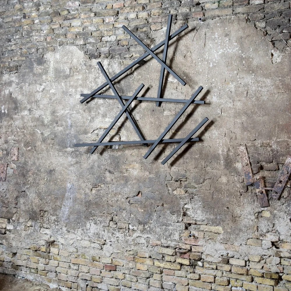 Attaccapanni da parete nero in metallo 79 cm Matches – Spinder Design