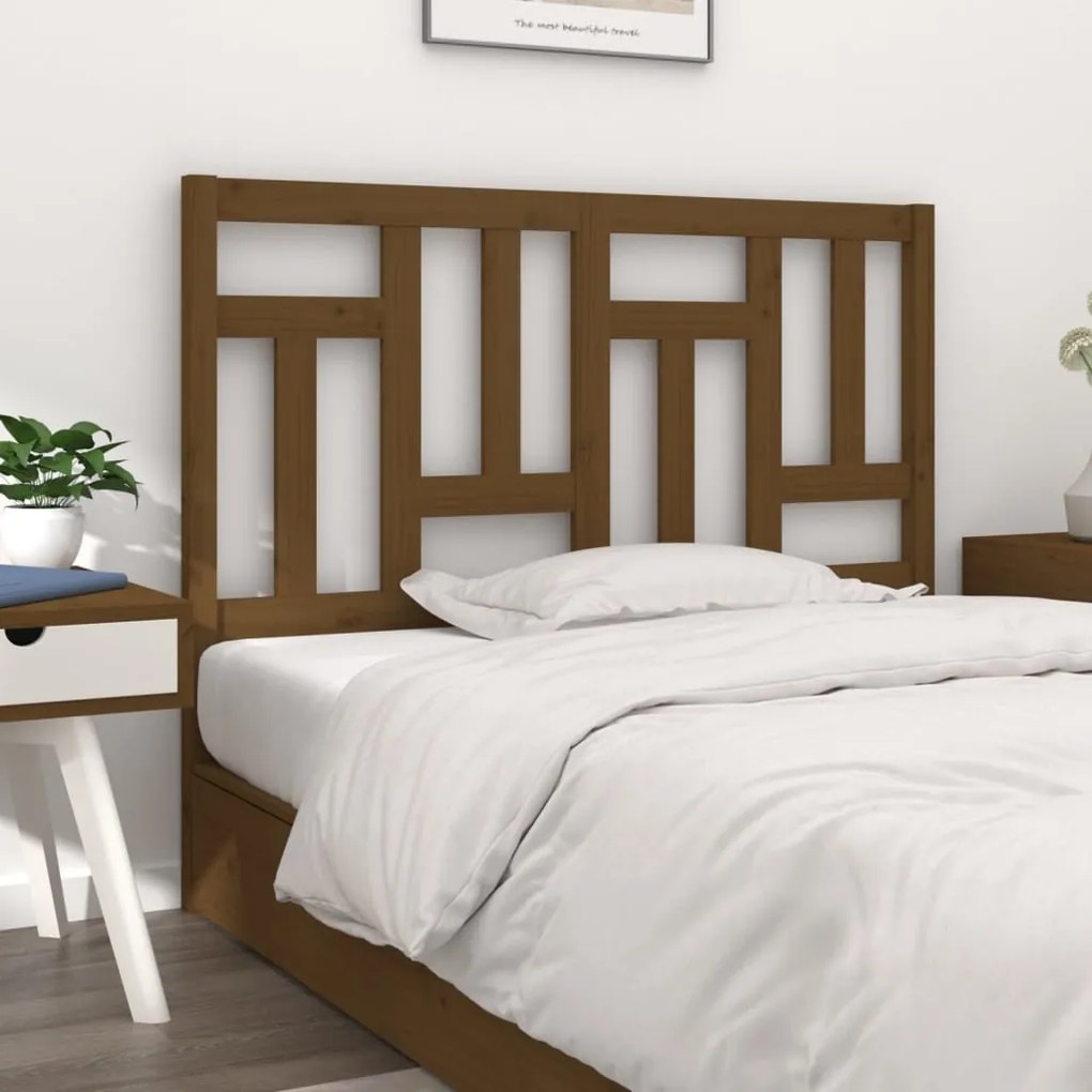 Testiera Per Letto Ambra 125,5x4x100 Cm Legno Massello Di Pino /