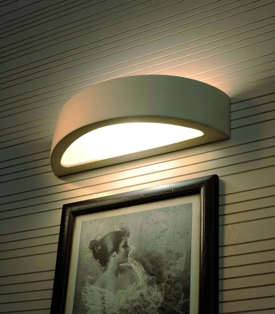 Applique da Parete in Gesso-Ceramico ATENA E27 Pitturabile da interno