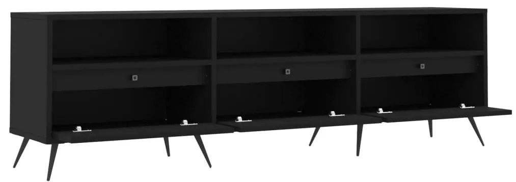 Mobile Porta TV Nero 150x30x44,5 cm in Legno Multistrato