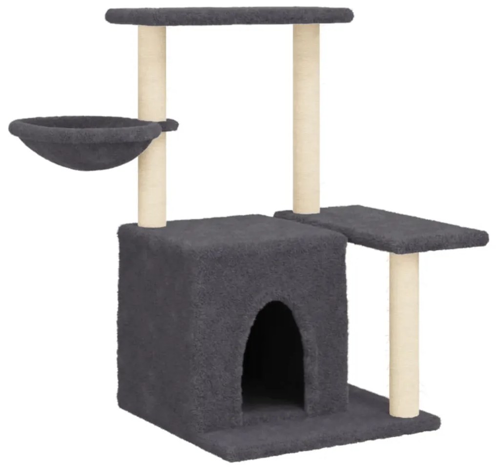 Albero per gatti con tiragraffi in sisal grigio scuro 83 cm