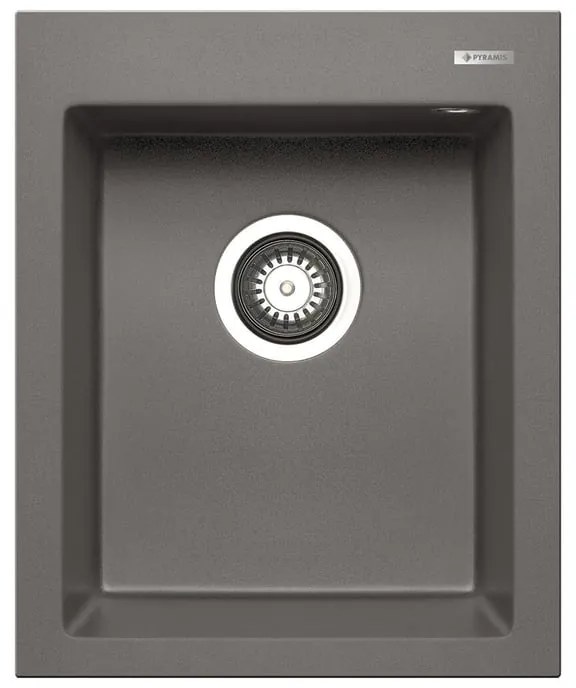 Lavello integrato 1 vasca in granito grigio PYRAMIS Voyager L 50 x L 41 cm