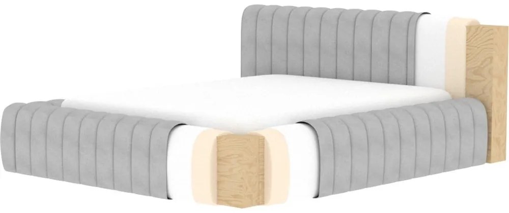 Letto matrimoniale imbottito grigio scuro con contenitore e rete inclusi 180x200 cm Carilla – ELTAP