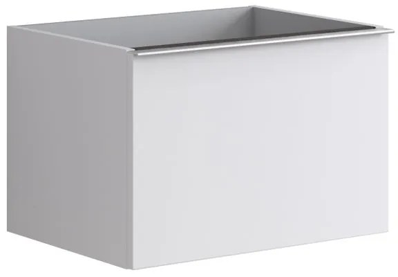 Mobile da bagno sotto lavabo Pixel plain bianco e maniglia alluminio brillante laccato opaco L 60 x H 40 x P 45.5 cm 1 cassetto, lavabo non incluso