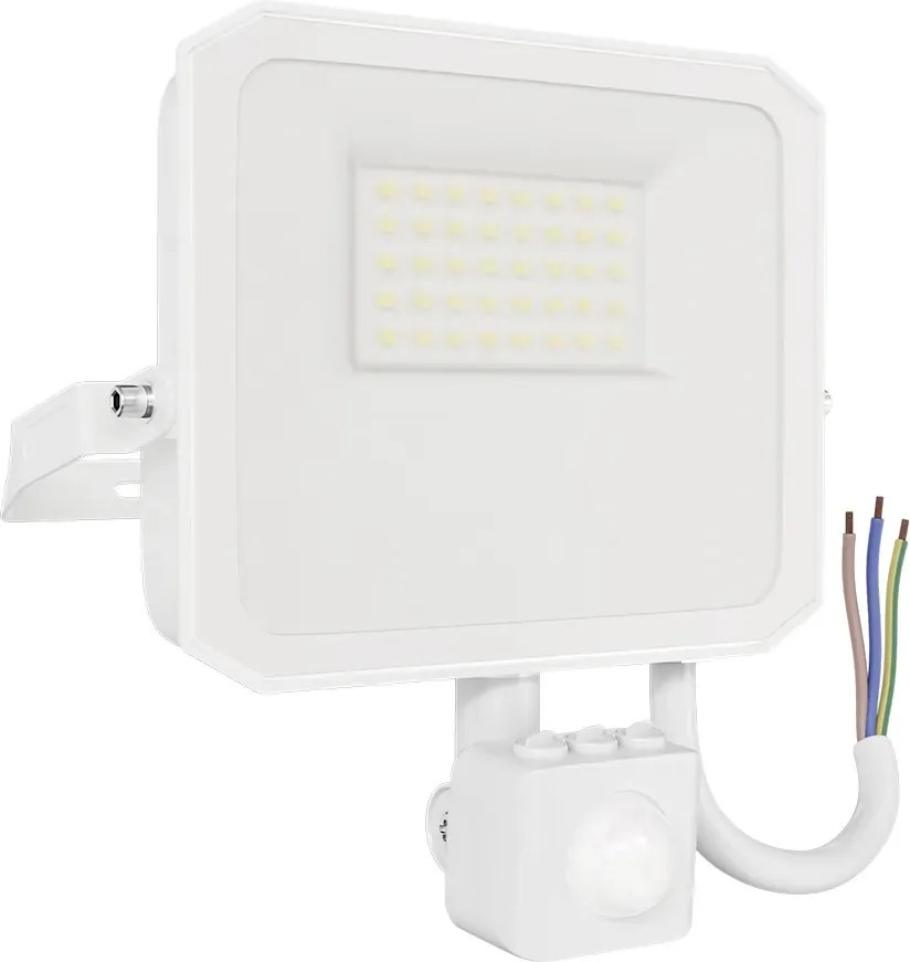 Faro LED 30W IP65 Bianco con Sensore di Movimento e OSRAM chip LED Colore Bianco Caldo 3.000K