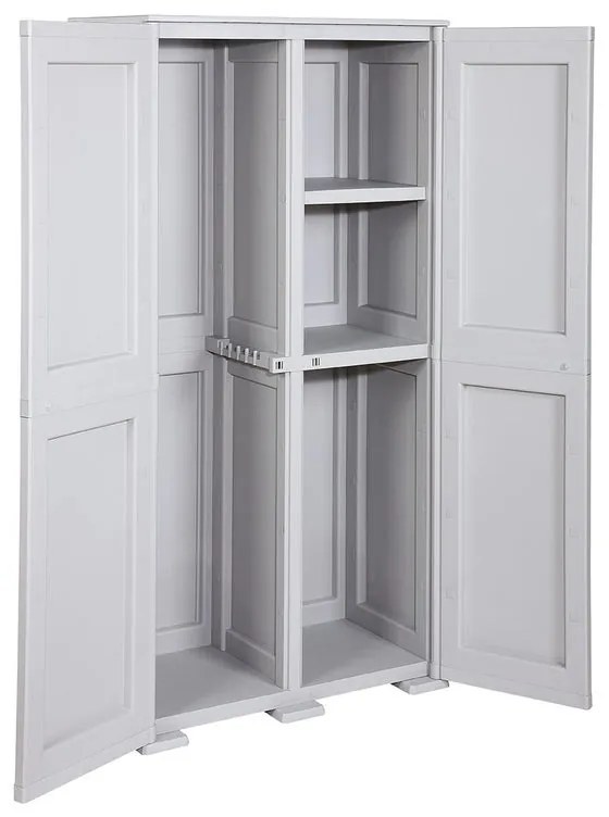 Armadio alto Omnimodus Simplex in resina, grigio L 43 x H 164 x P 79 cm, 2 ante, adatto per interno/esterno