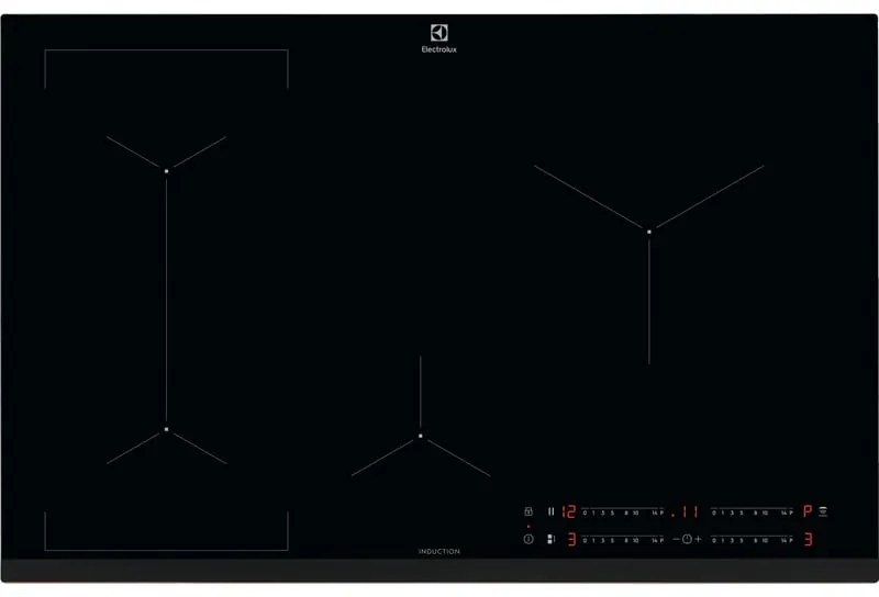 Piano cottura elettrico 4 zone L 80 cm LIL83443 ELECTROLUX nero