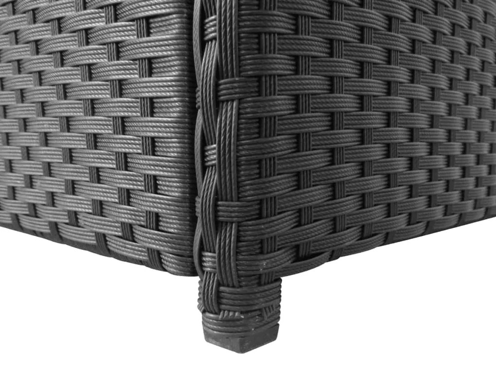 Baule da giardino nero 120x50x60 cm in polyrattan