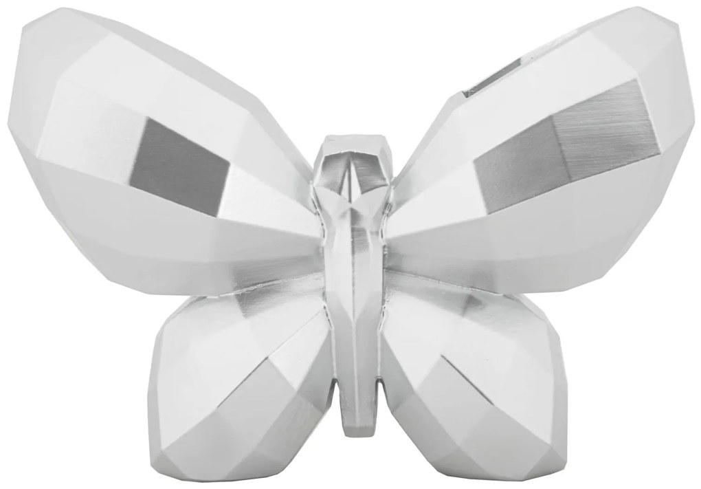 Vaso Butterfly Silver Cm 22,5X8X15 Design Elegante Unico