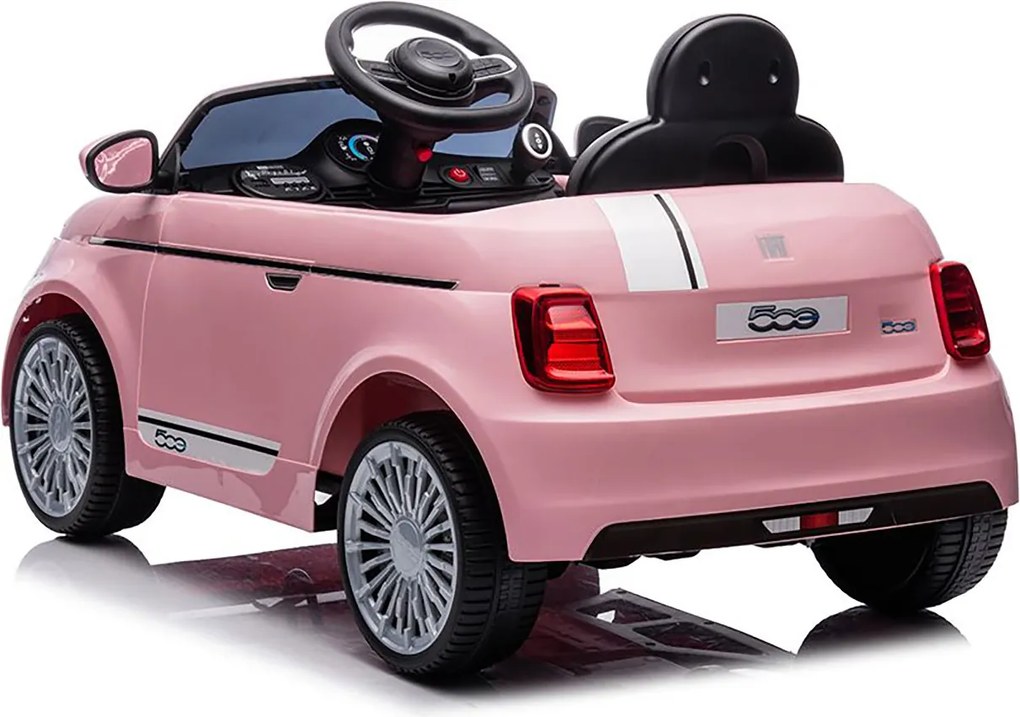 Macchina Elettrica per Bambini Fiat 500 12V 30W con Telecomando Luci e Suoni Rosa...