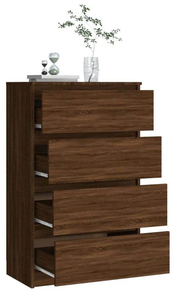 Credenza rovere marrone 60x35x98,5 cm in legno multistrato