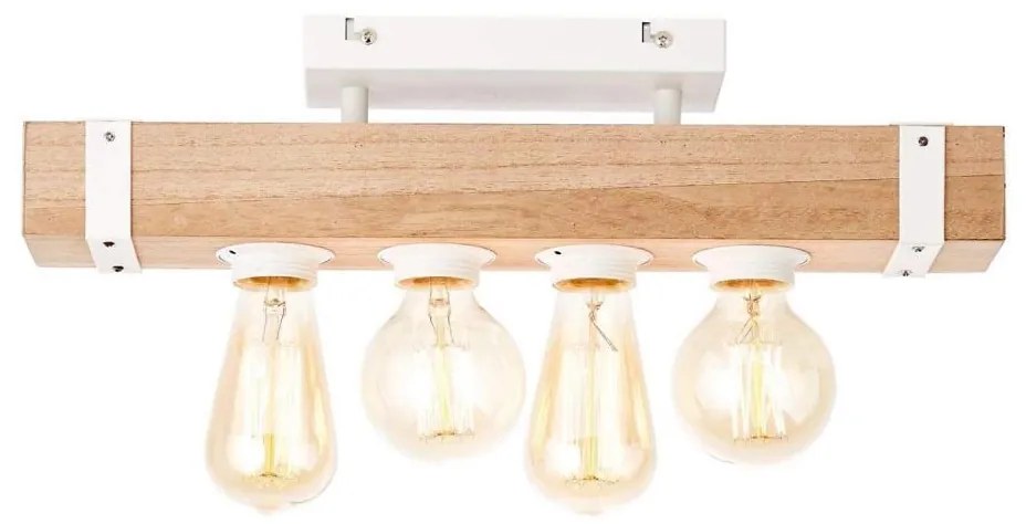 Brilliant - Lampadario a plafone WHITEWOOD 4xE27/30W/230V