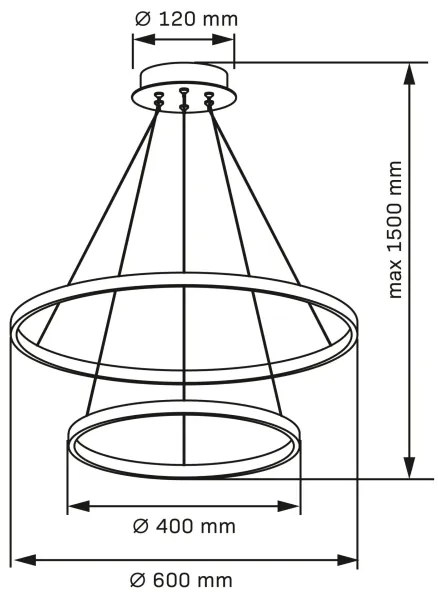 Lampadario LED a sospensione con filo LEA LED/35W/230V 4000K diametro 60 cm cromo