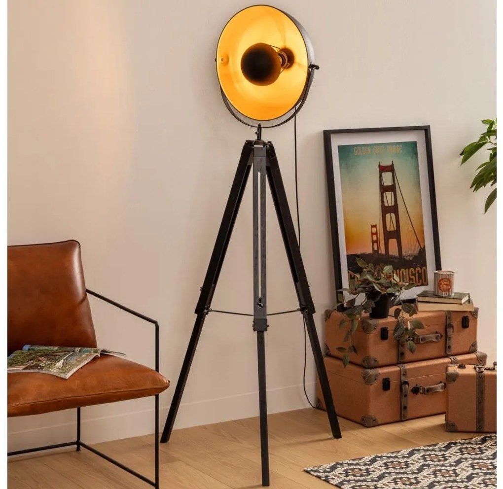 Atmosphera - Lampada con piedistallo LAHTI 1xE27/25W/230V paulownia