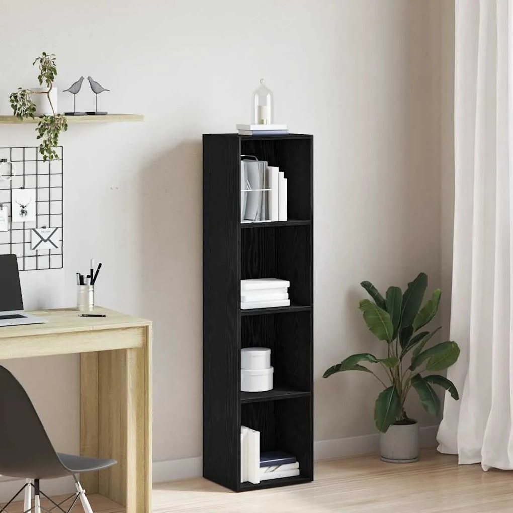 Libreria Rovere Nero 36x30x143 Cm İn Legno Multistrato /
