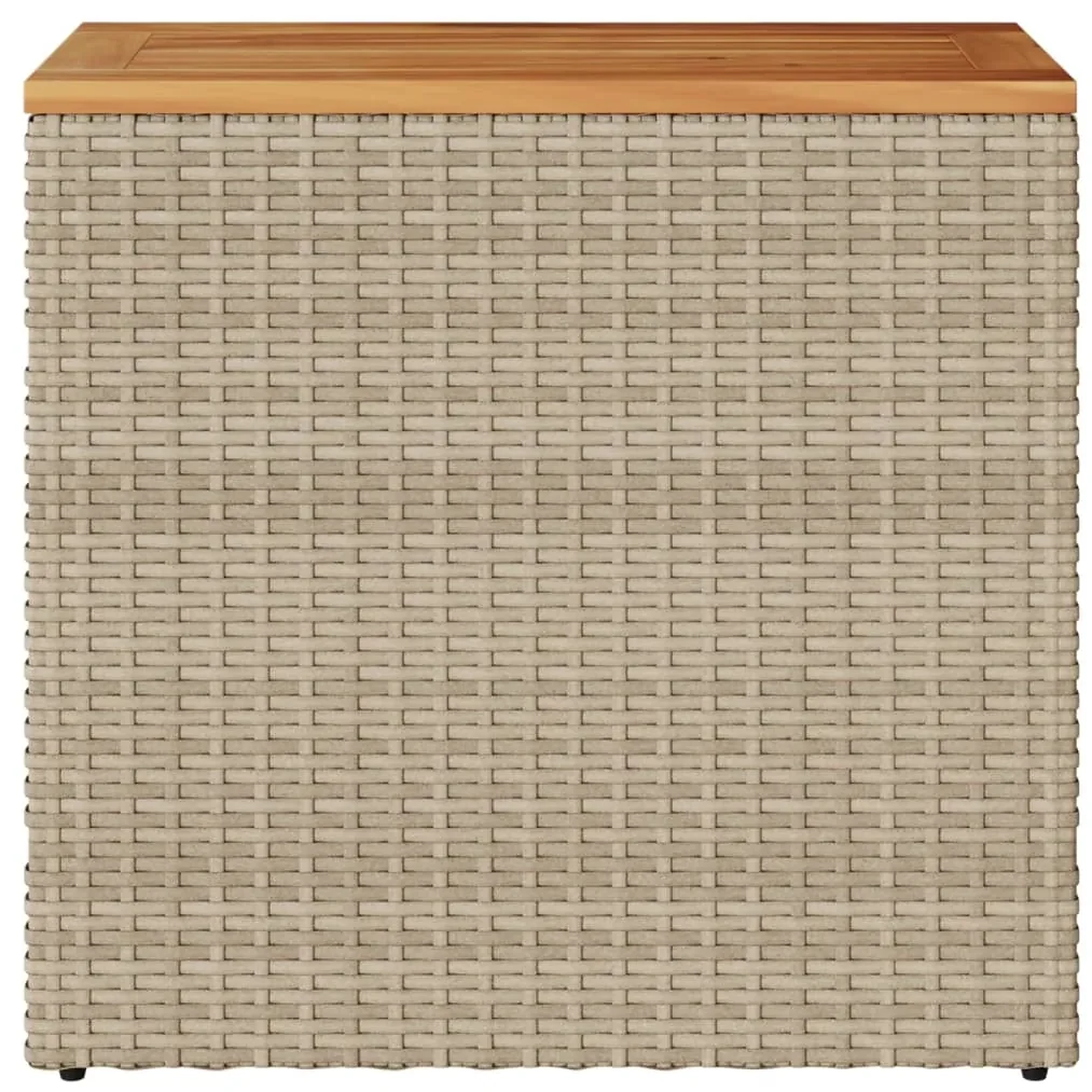 Tavolo da giardino piano in legno beige 58x27,5x55cm polyrattan