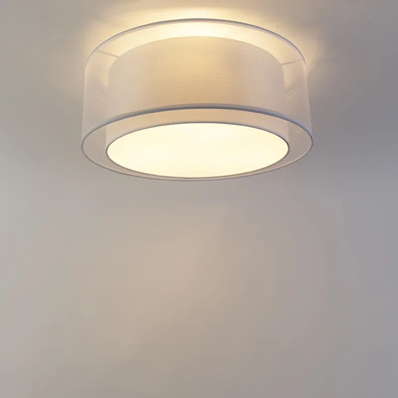 Plafoniera moderna bianca 50 cm 3 luci - Drum Duo