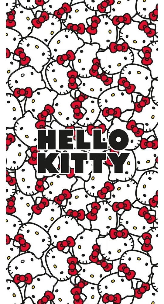 Asciugamano per bambini rosso/bianco in cotone 70x140 cm Hello Kitty – Jerry Fabrics