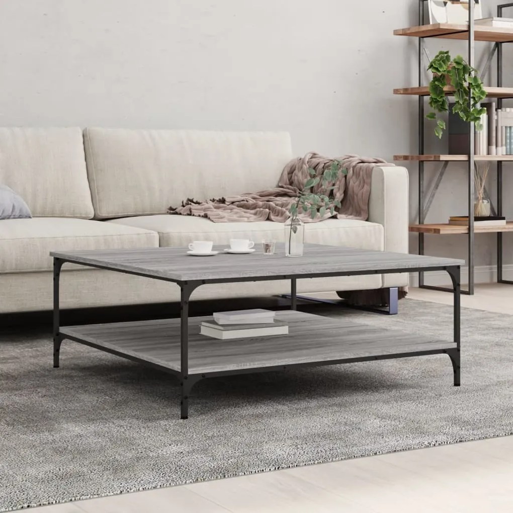 Tavolino Salotto Grigio Sonoma 100x100x40 Cm Legno Multistrato /