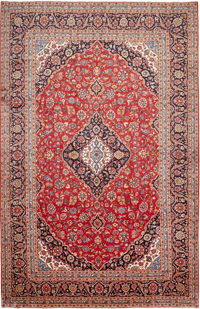 Kashan Tappeto persiano 250x380 Rosso (Iran) Annodato A Mano