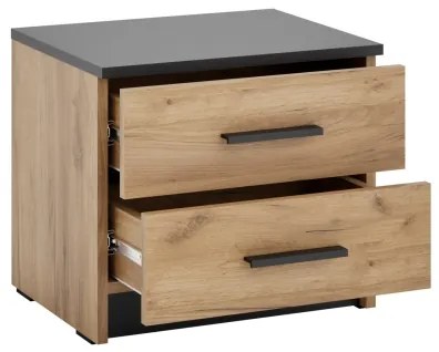 Comodino TOD rovere craft/nero