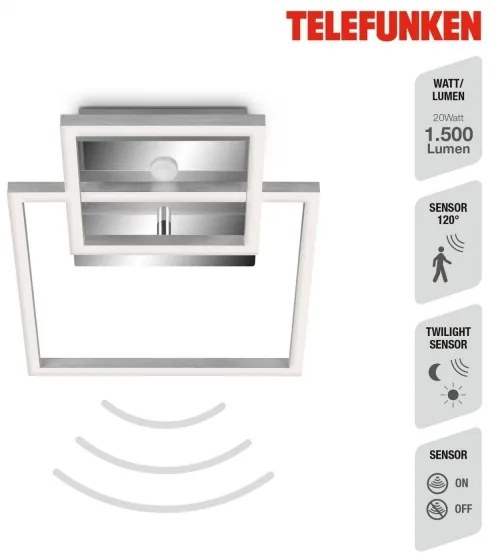 Telefunken 318608TF - Plafoniera LED con sensore FRAME LED/17W/230V 3000K