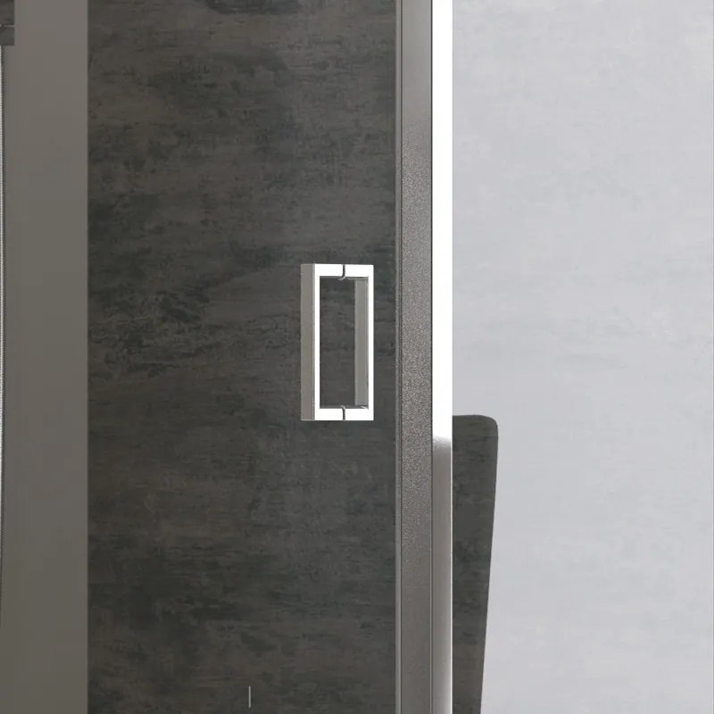 Box doccia angolare 150x70 cm fisso 70cm vetro trasparente altezza 180cm K410NS - KAMALU