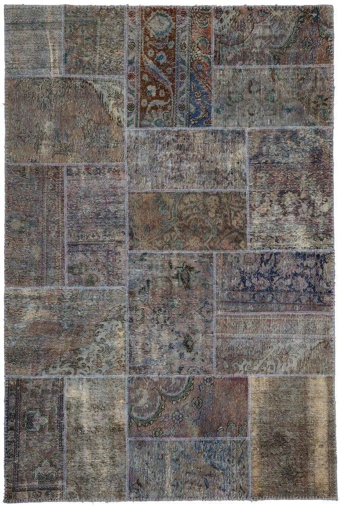 Patchwork Tappeto orientale 280x190 Verde (Pakistan) Annodato A Mano