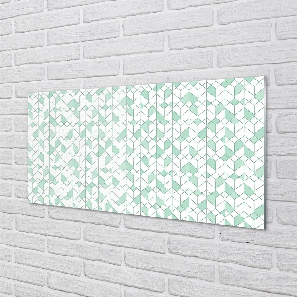 Quadro di vetro Cubi 3d 100x50 cm 2 appendini