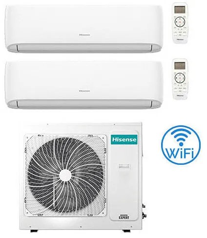 Climatizzatore Condizionatore Hisense Hi Comfort Wifi R32 Dual Split Inverter 9000 + 12000 btu con u.e. 3AMW52U4RJC Classe a++/a+