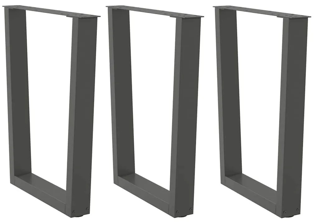 Gambe Tavolo Pranzo A V 3 Pz Antracite 70x(72-73,3)cm Acciaio /