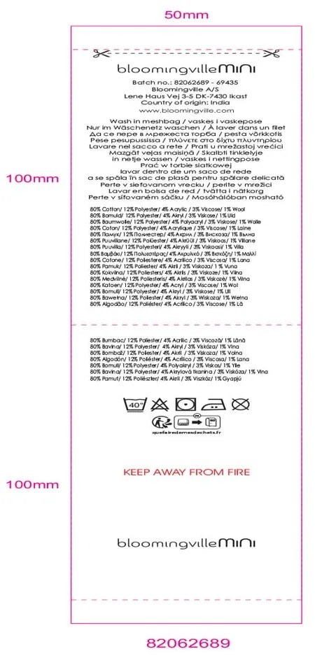 Coperta bianca per bambini 130x160 cm Sweets - Bloomingville Mini